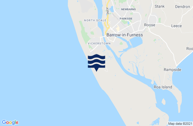 Mappa delle maree di Biggar Bank Beach, United Kingdom