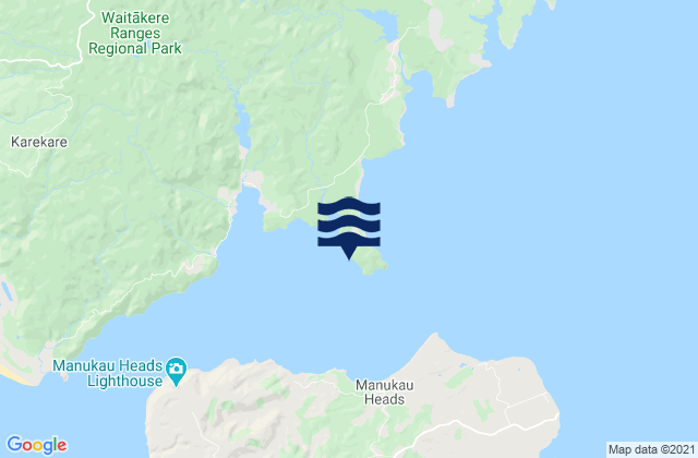Mappa delle maree di Bigsea Bay, New Zealand