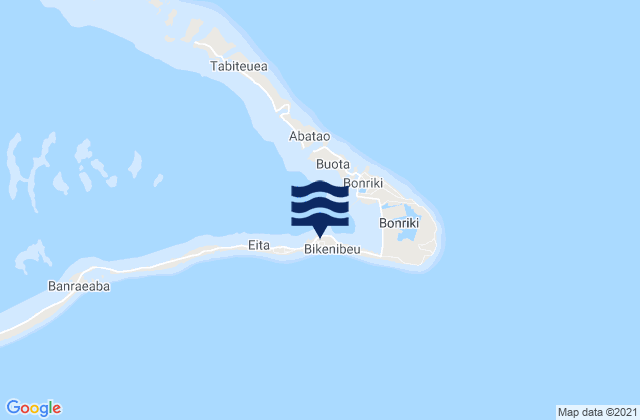 Mappa delle maree di Bikenibeu Village, Kiribati