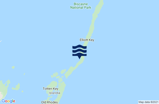 Mappa delle maree di Billys Point South Of Elliott Key Biscayne Bay, United States