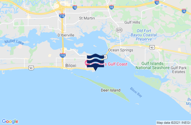 Mappa delle maree di Biloxi (Cadet Point) Biloxi Bay, United States
