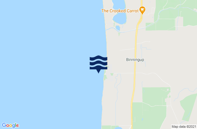 Mappa delle maree di Binningup Beach, Australia