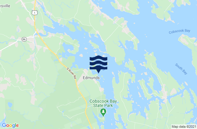 Mappa delle maree di Birch Islands, Canada