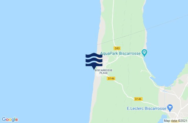 Mappa delle maree di Biscarrosse-Plage, France