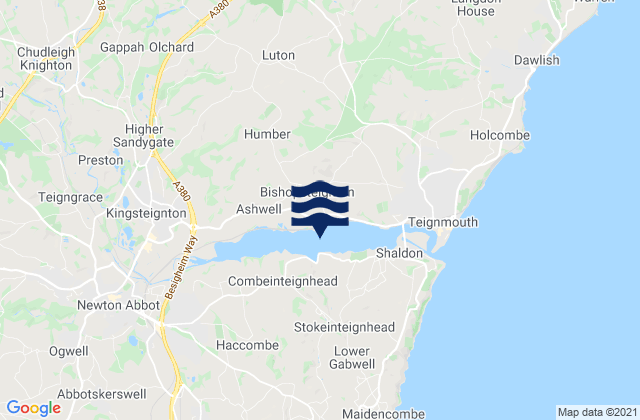 Mappa delle maree di Bishopsteignton, United Kingdom
