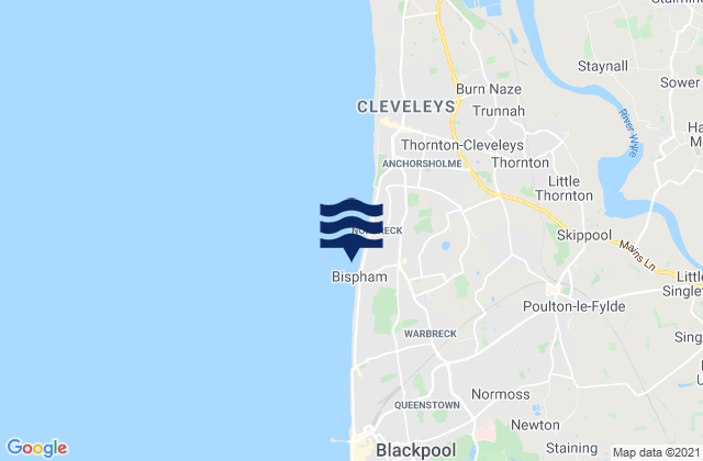 Mappa delle maree di Bispham Beach, United Kingdom