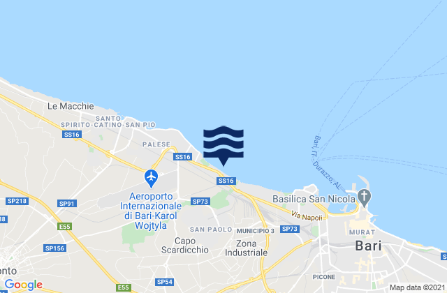 Mappa delle maree di Bitetto, Italy
