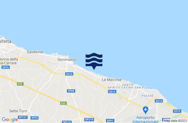 Mappa delle maree di Bitonto, Italy