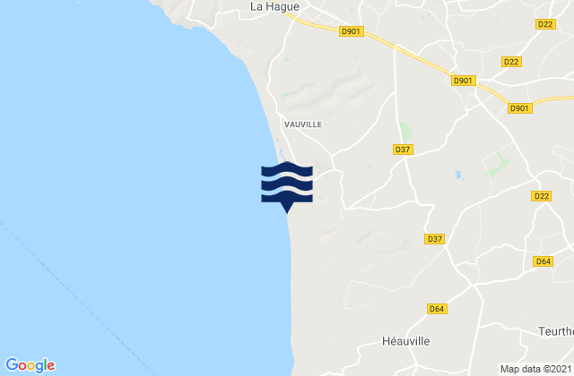 Mappa delle maree di Biville, France