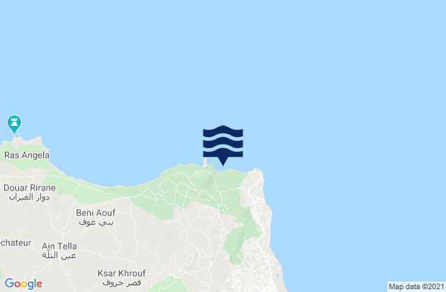 Mappa delle maree di Bizerte Nord, Tunisia