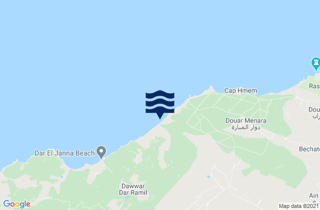 Mappa delle maree di Bizerte Sud, Tunisia