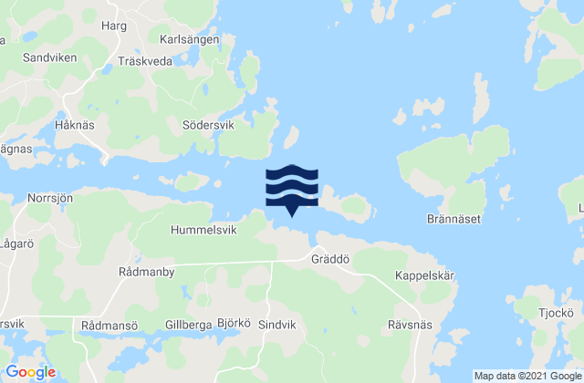 Mappa delle maree di Björkö, Sweden