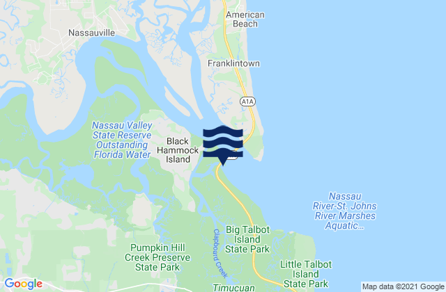 Mappa delle maree di Black Hammock Island, United States