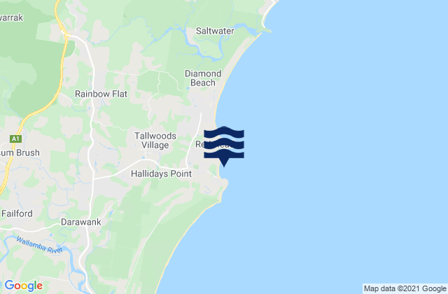 Mappa delle maree di Black Head Beach, Australia