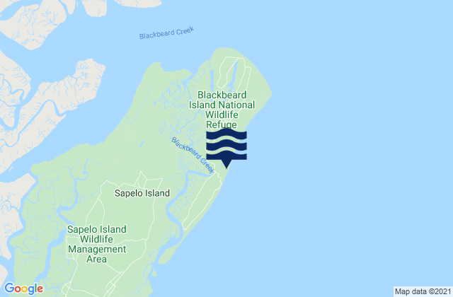 Mappa delle maree di Blackbeard Creek (Blackbeard Island), United States