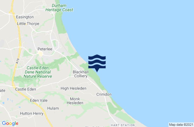 Mappa delle maree di Blackhall Rocks Beach, United Kingdom