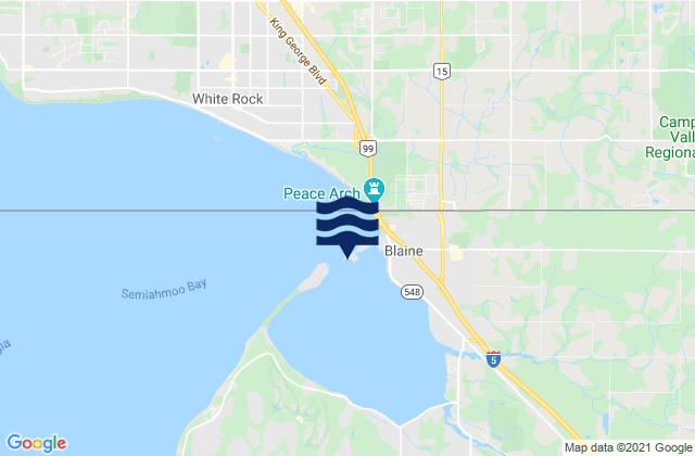 Mappa delle maree di Blaine Drayton Harbor, Canada