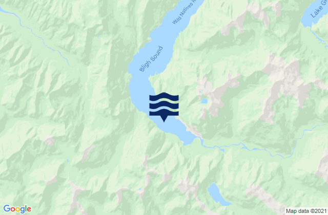 Mappa delle maree di Bligh Sound, New Zealand