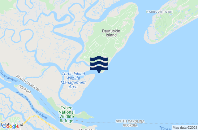 Mappa delle maree di Bloody Point (Daufuskie Island), United States