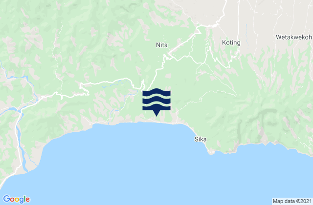 Mappa delle maree di Bloro, Indonesia
