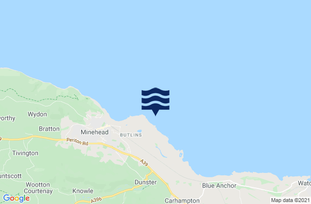 Mappa delle maree di Blue Anchor Bay, United Kingdom