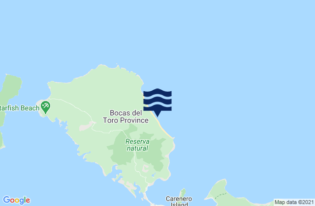 Mappa delle maree di Bluff, Panama