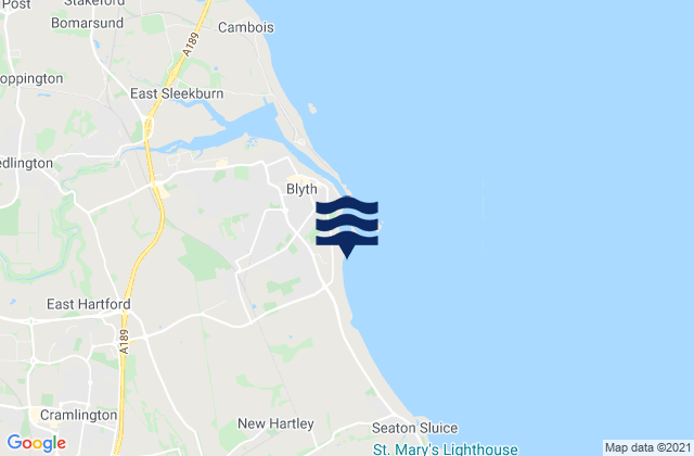 Mappa delle maree di Blyth Beach, United Kingdom