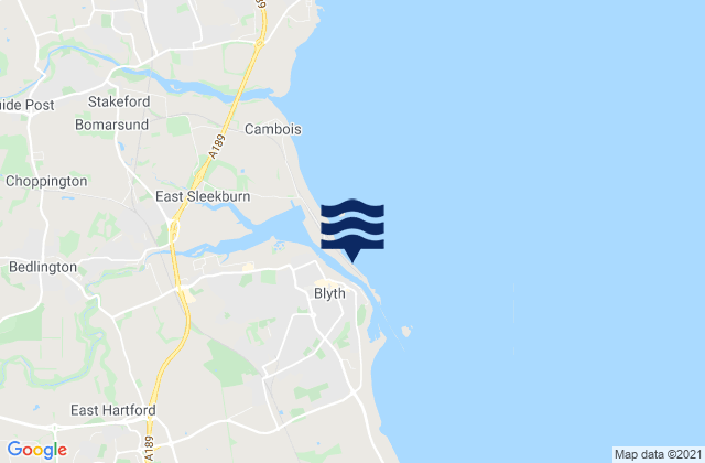 Mappa delle maree di Blyth, United Kingdom