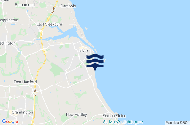 Mappa delle maree di Blyth South Beach, United Kingdom