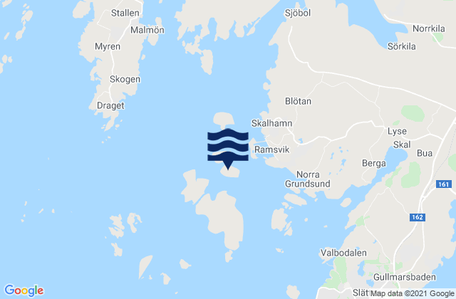 Mappa delle maree di Bläckhall, Sweden