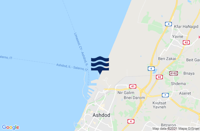 Mappa delle maree di Bnei Ayish, Israel