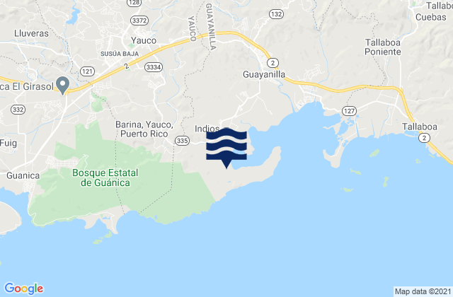 Mappa delle maree di Boca Barrio, Puerto Rico