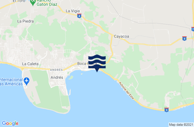 Mappa delle maree di Boca Chica, Dominican Republic