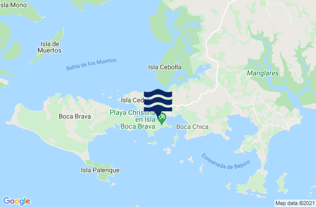 Mappa delle maree di Boca Chica, Panama