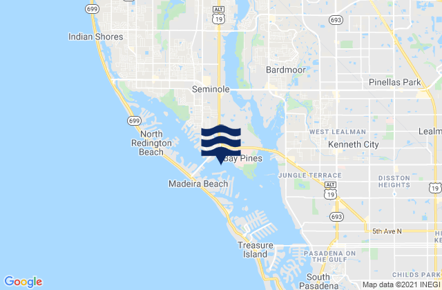 Mappa delle maree di Boca Ciega Bay, United States