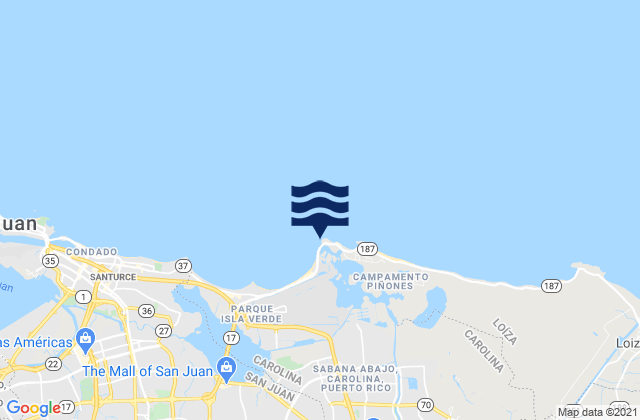 Mappa delle maree di Boca De Cangrejos, Puerto Rico