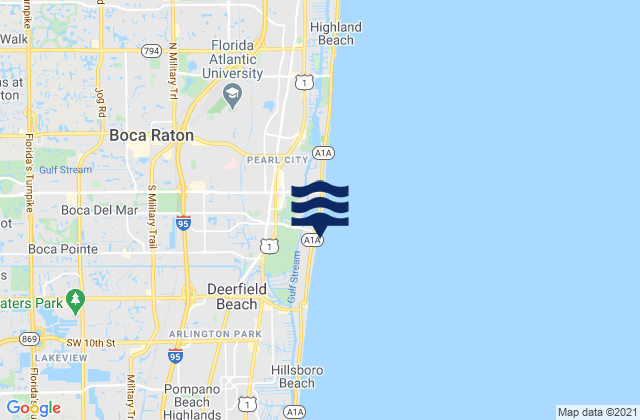 Mappa delle maree di Boca Raton Inlet, United States