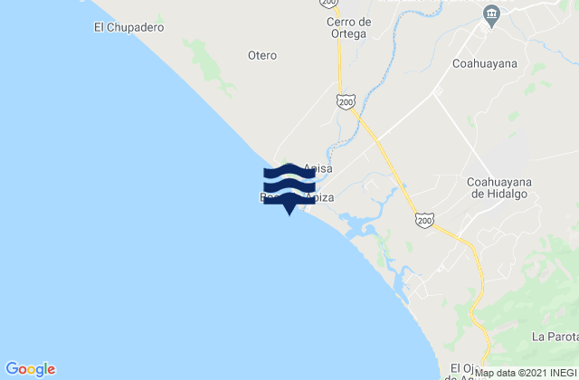 Mappa delle maree di Boca de Apisa, Mexico