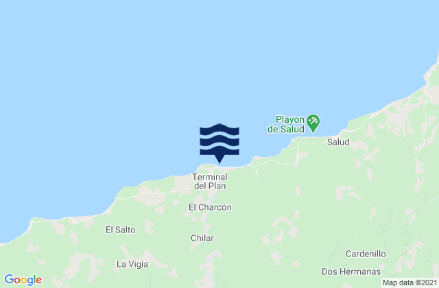 Mappa delle maree di Boca de Río Indio, Panama