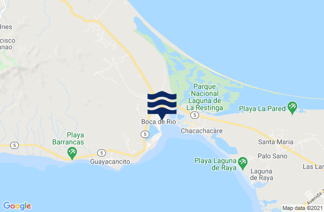 Mappa delle maree di Boca de Río, Venezuela