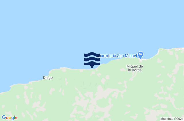 Mappa delle maree di Boca del Guásimo, Panama