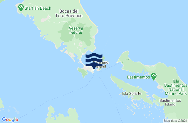 Mappa delle maree di Bocas del Toro, Panama