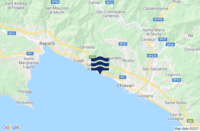Mappa delle maree di Bocco, Italy