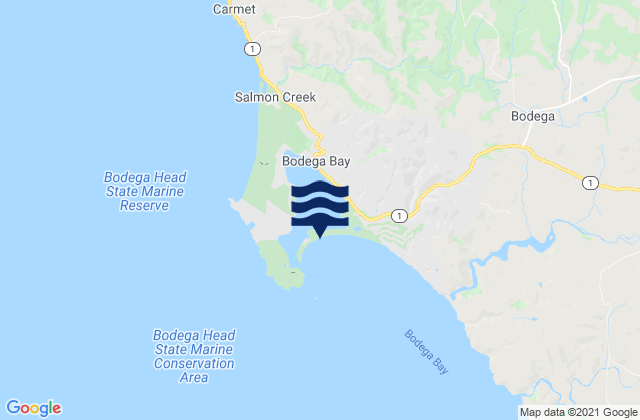 Mappa delle maree di Bodega Bay, United States