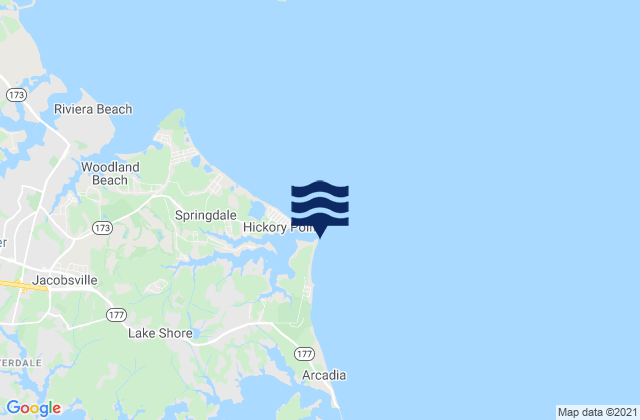 Mappa delle maree di Bodkin Point, United States