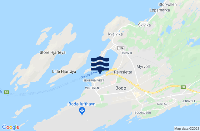 Mappa delle maree di Bodø, Norway