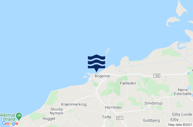Mappa delle maree di Bogense, Denmark