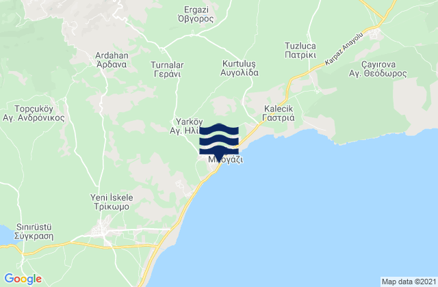 Mappa delle maree di Bogázi, Cyprus