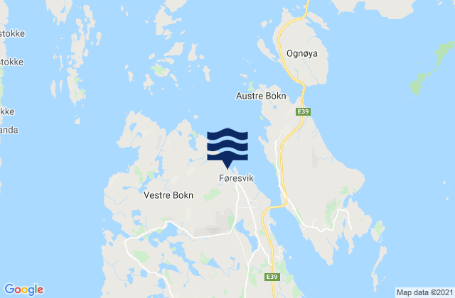 Mappa delle maree di Bokn, Norway