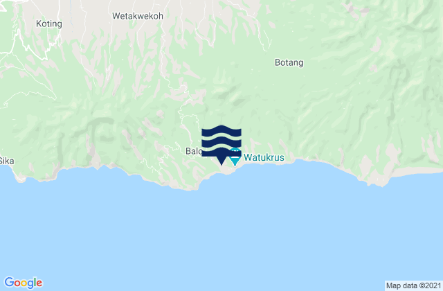 Mappa delle maree di Bola, Indonesia